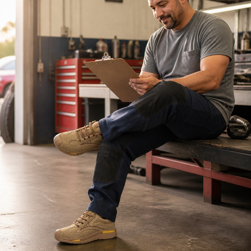FortressStride – Breathable Steel-Toe Work Shoes with Kevlar Puncture-Proof Midsole - Lamylie