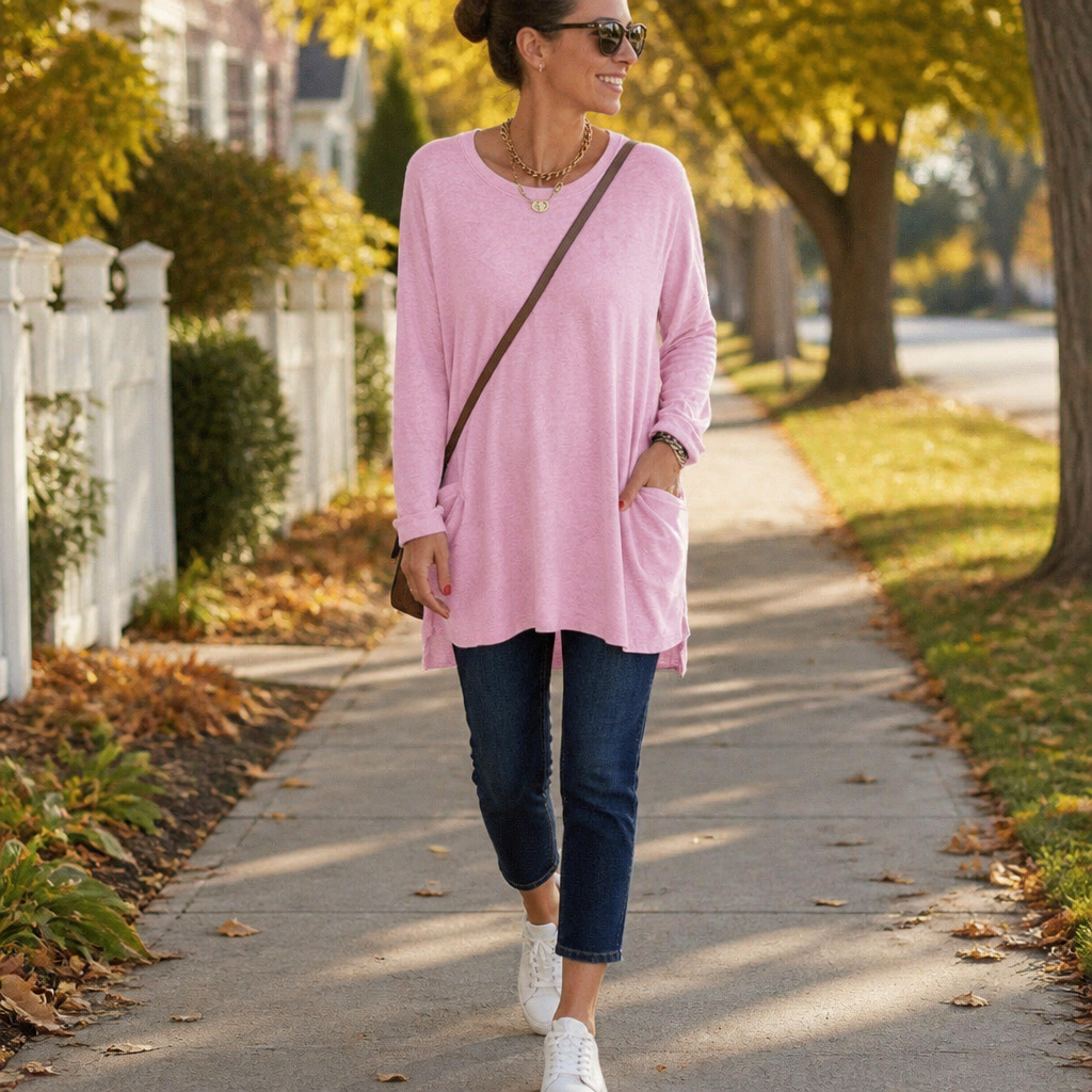 ElevéaComfort – Relaxed Oversized Tunic with Side Pockets - Lamylie