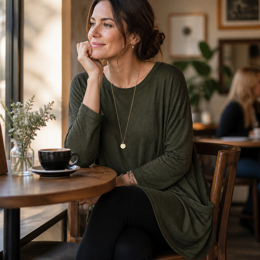 ElevéaComfort – Relaxed Oversized Tunic with Side Pockets - Lamylie
