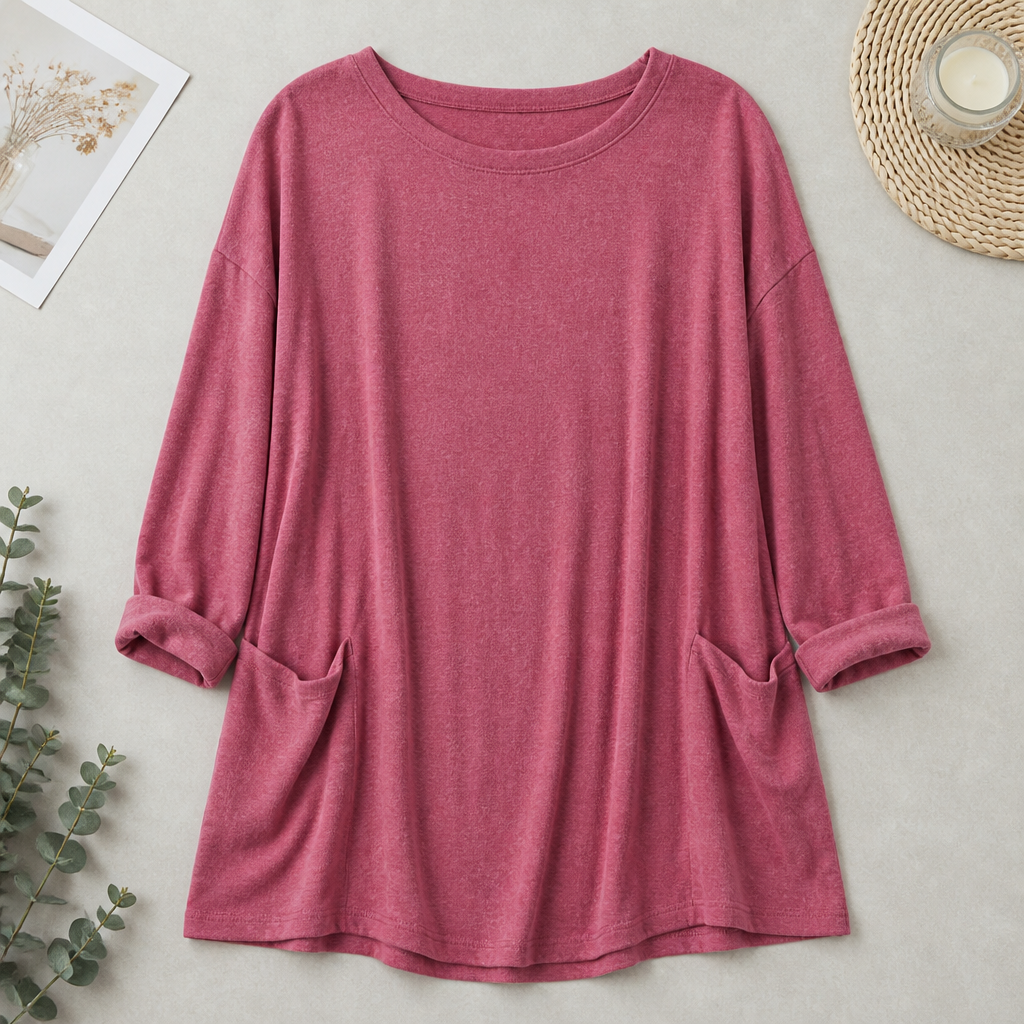 ElevéaComfort – Relaxed Oversized Tunic with Side Pockets - Lamylie