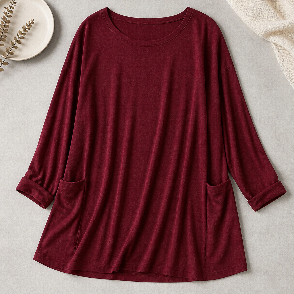 ElevéaComfort – Relaxed Oversized Tunic with Side Pockets - Lamylie