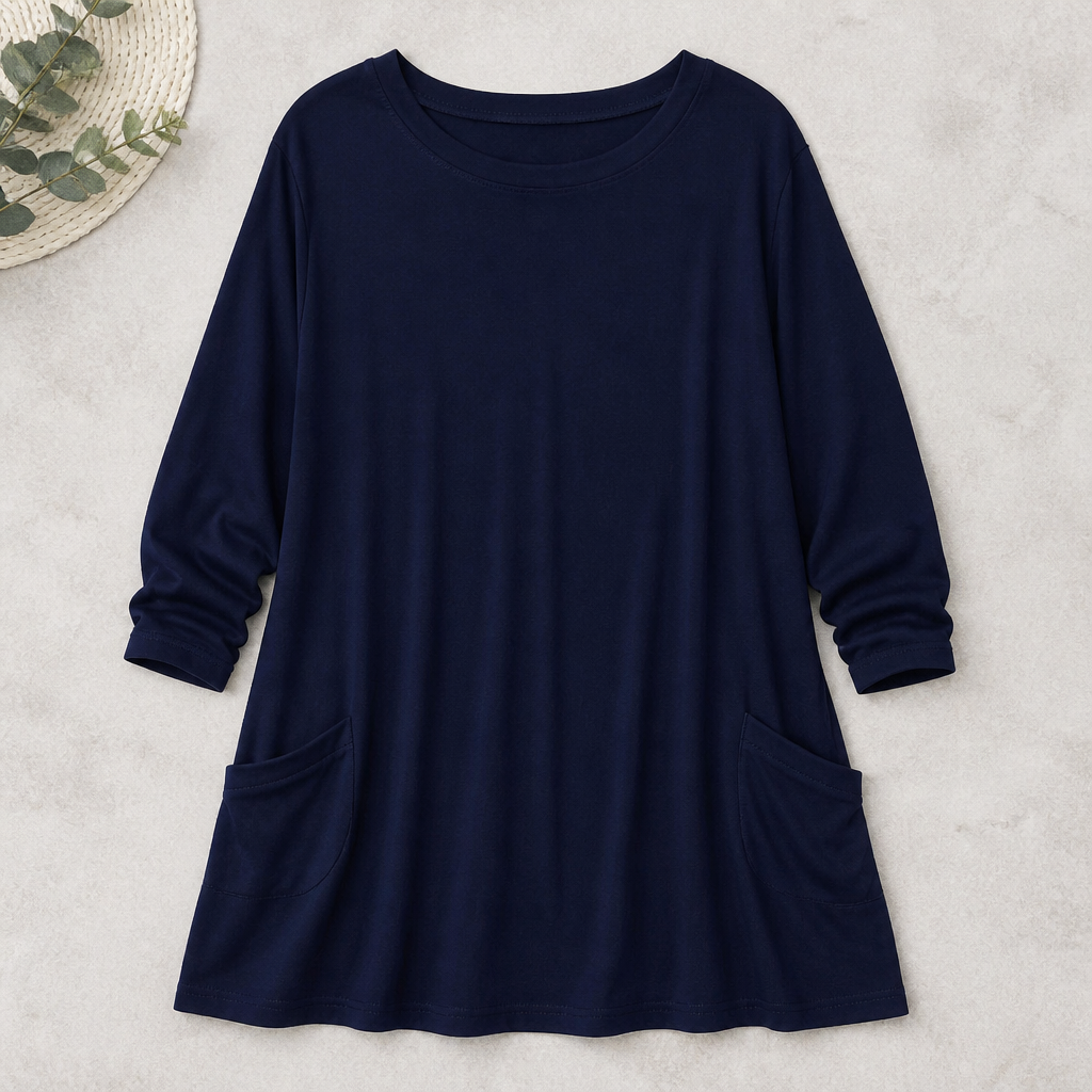 ElevéaComfort – Relaxed Oversized Tunic with Side Pockets - Lamylie