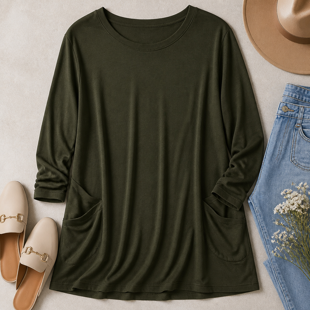 ElevéaComfort – Relaxed Oversized Tunic with Side Pockets - Lamylie