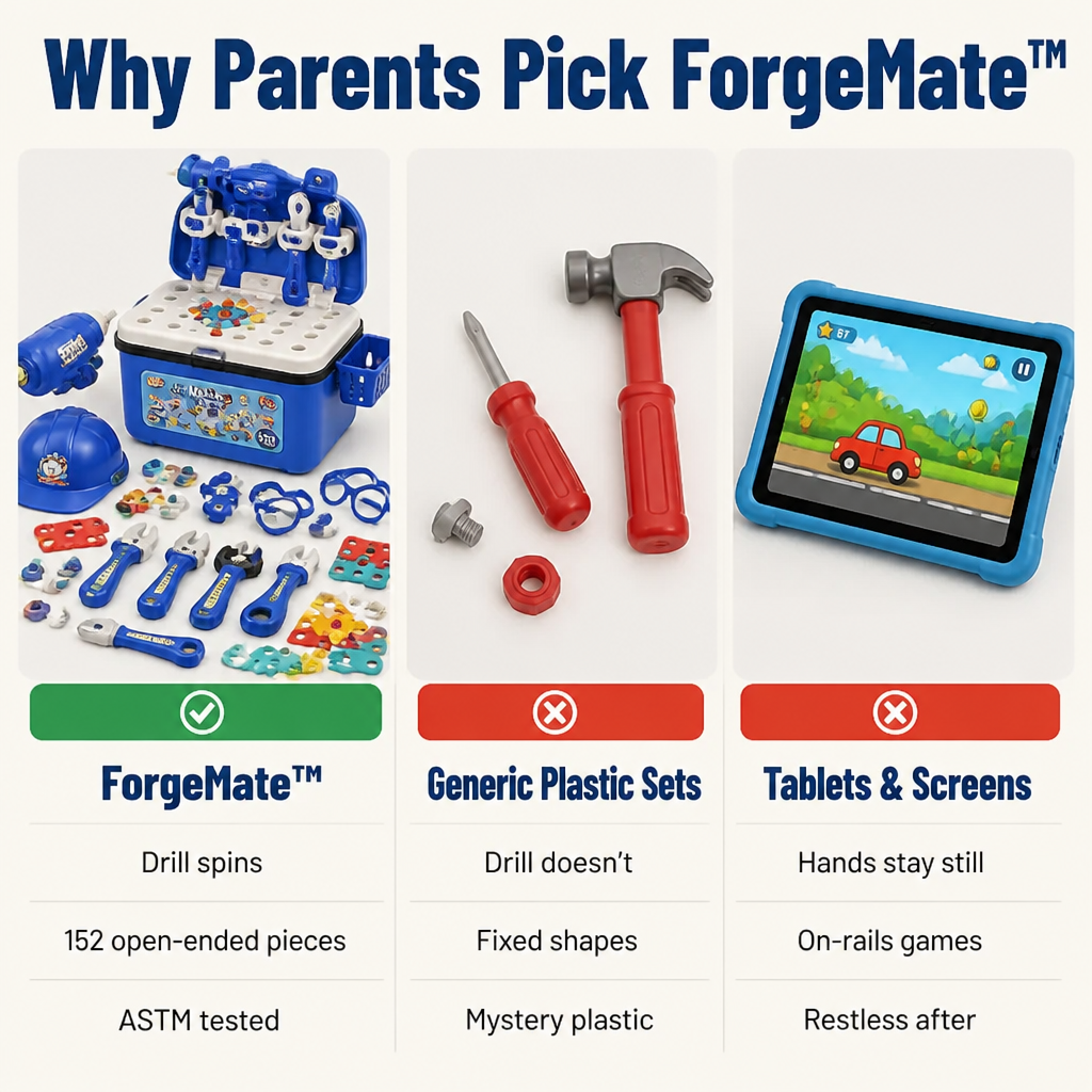 ForgeMate — Tauschen Sie Bildschirmzeit gegen einen Bohrer, der sich wirklich dreht und zum Bauen anregt - Lamylie