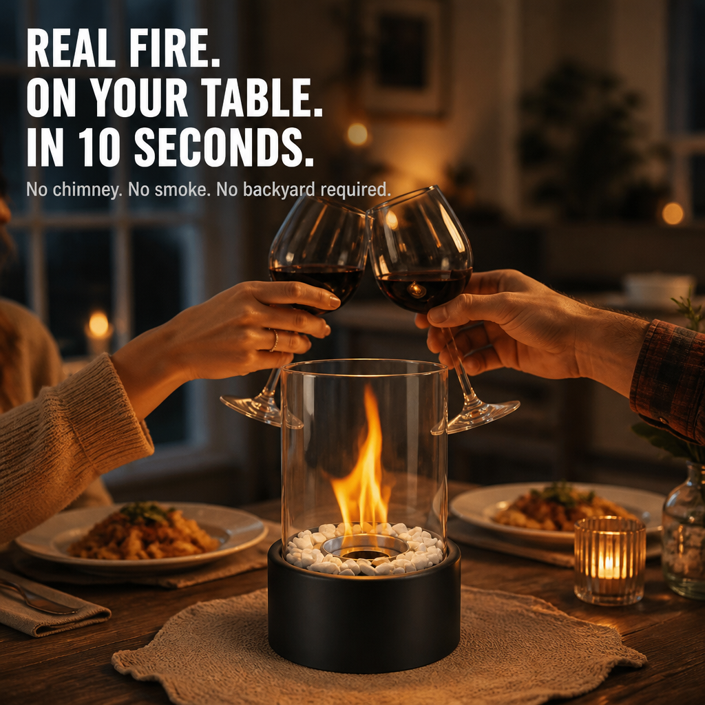 GlideCore — Turn Any Table Into a Cozy Real-Flame Centerpiece in 10 Seconds - Lamylie