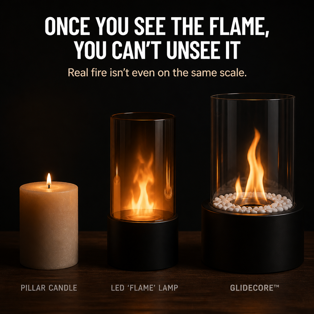 GlideCore — Turn Any Table Into a Cozy Real-Flame Centerpiece in 10 Seconds - Lamylie