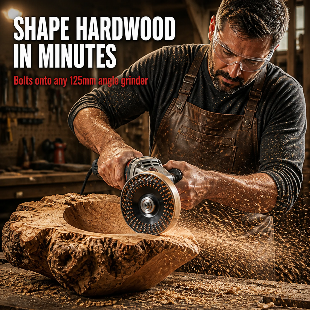 Glidara — Hartes Holz in wenigen Minuten mit jedem 125mm-Winkelschleifer formen, schnitzen und glätten - Lamylie