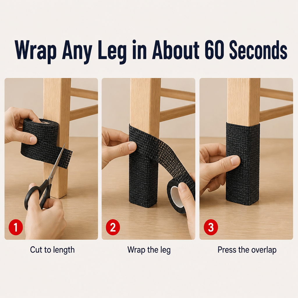 FlexGuard — أوقف صرير أرجل الكراسي وتخلّص من خدوش الأرضيات خلال 60 ثانية | غلاف يُقص حسب المقاس - Lamylie