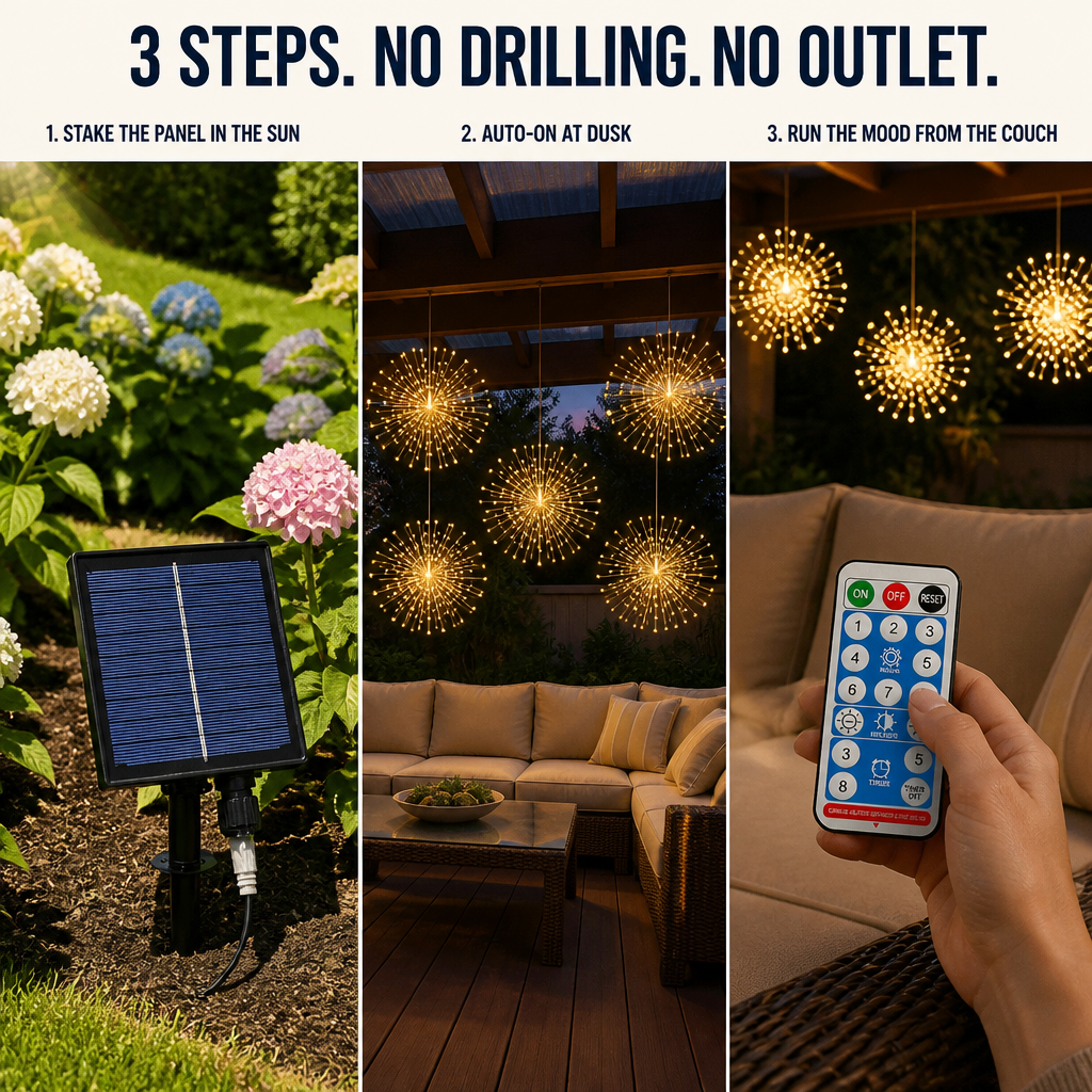 LumaSphere — Hang Sparkling Solar Firework Glow Across Any Patio or Garden - Lamylie