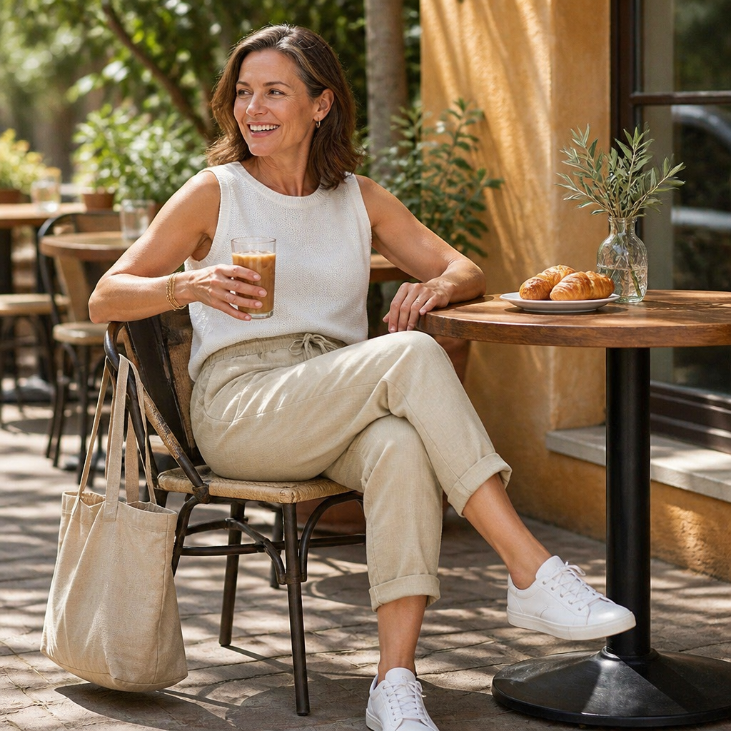 LuxeraSilk – Relaxed Cotton-Linen Drawstring Pants with Elastic Waist - Lamylie