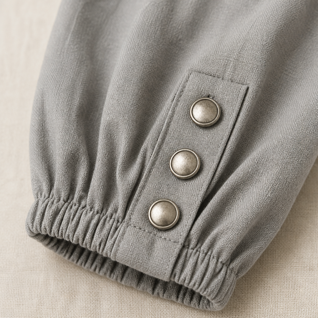 LunaEase – Soft Cotton-Linen Cropped Pants with Button-Cuff Hem - Lamylie