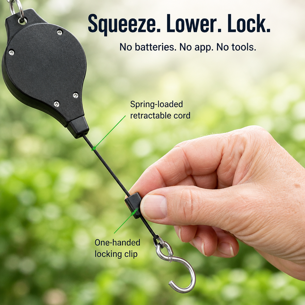 FlexiBloom — Lower Hanging Baskets For Easy Watering Without The Ladder - Lamylie