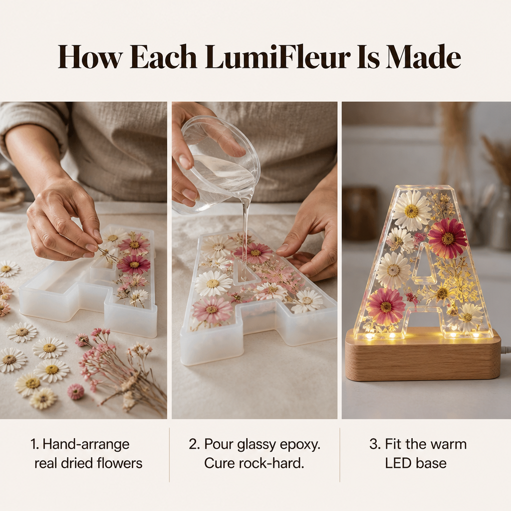 LumiFleur — Seal Real Dried Flowers Inside a Glowing Letter Made Just for Them - Lamylie