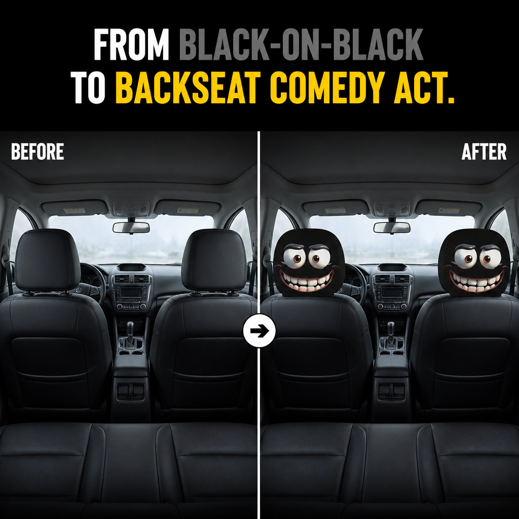 HappyCaps — Slip Cartoon Faces Onto Your Headrests and Make Strangers Stare - Lamylie