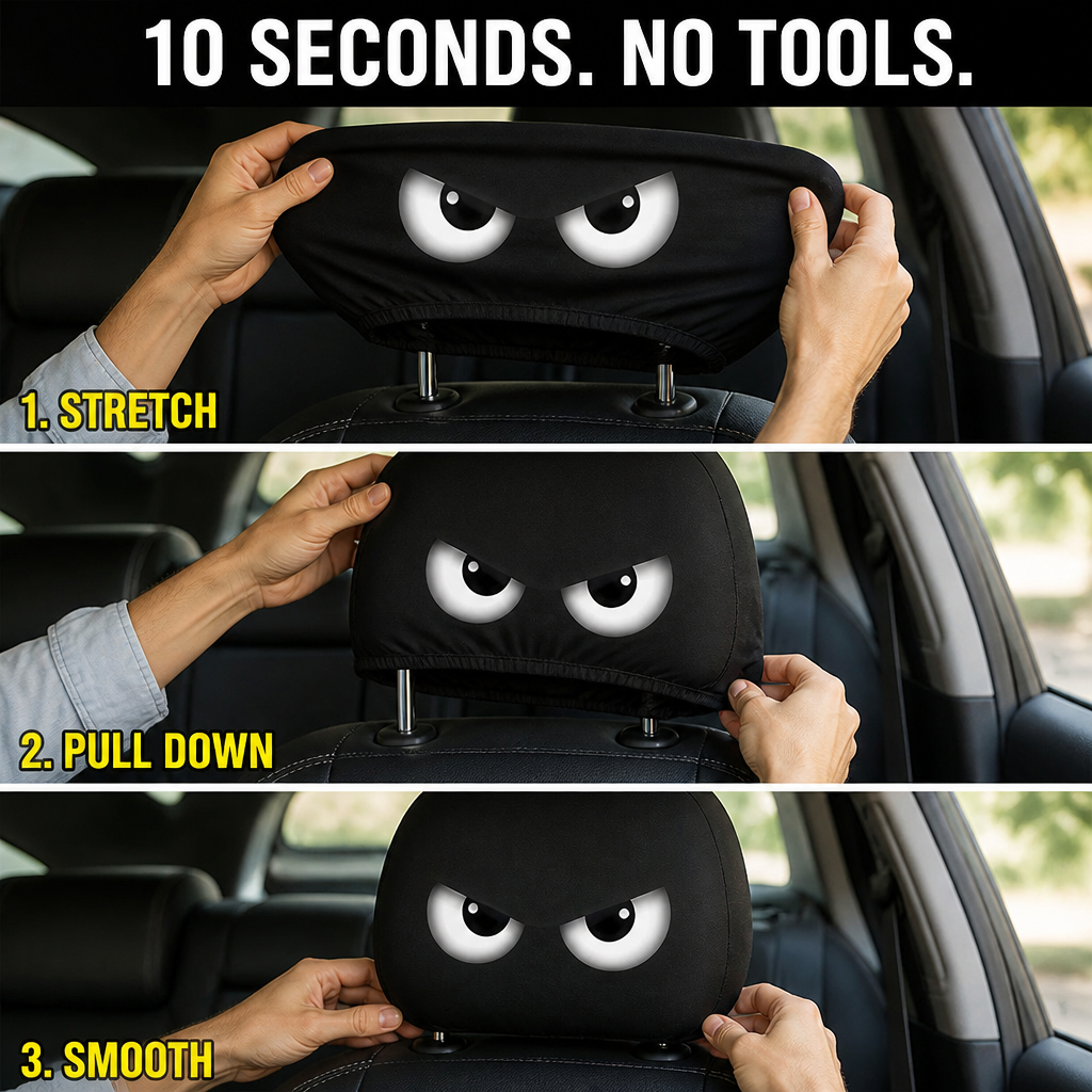 HappyCaps — Slip Cartoon Faces Onto Your Headrests and Make Strangers Stare - Lamylie