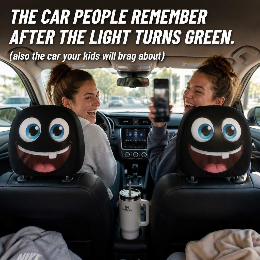 HappyCaps — Slip Cartoon Faces Onto Your Headrests and Make Strangers Stare - Lamylie