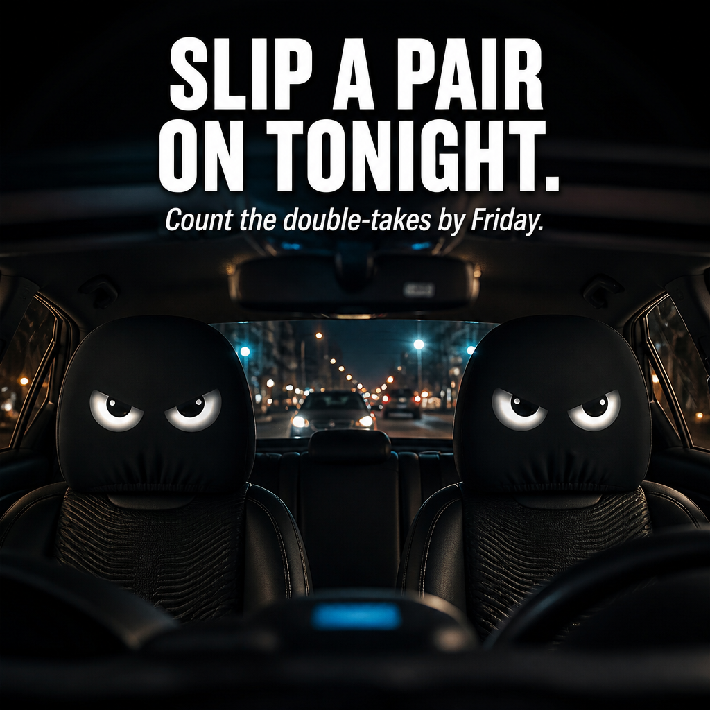 HappyCaps — Slip Cartoon Faces Onto Your Headrests and Make Strangers Stare - Lamylie