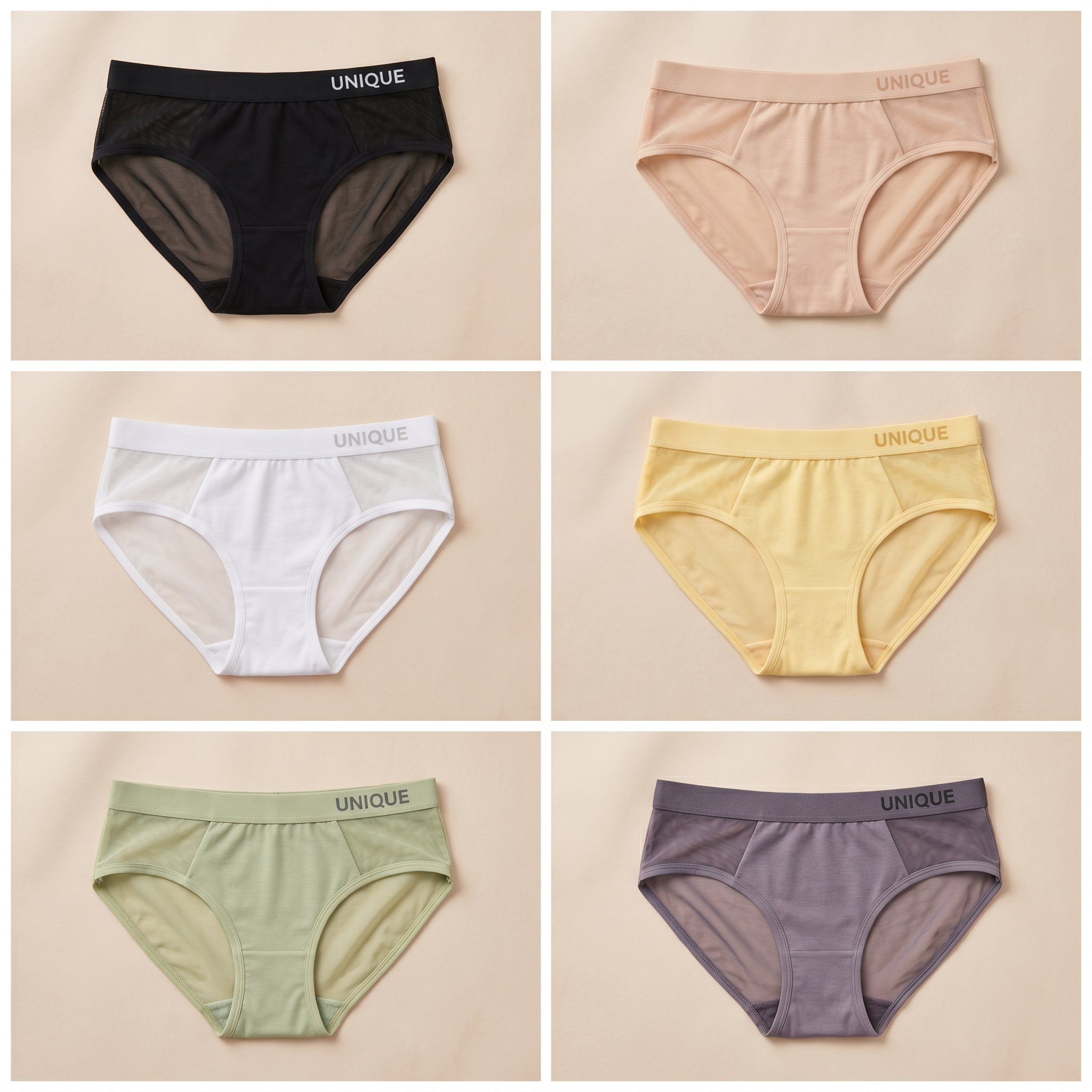 Nuela – Hoch taillierte, transparente Mesh-Slips mit Bauchkontrolle und Push-up-Effekt für den Po – Lamylie