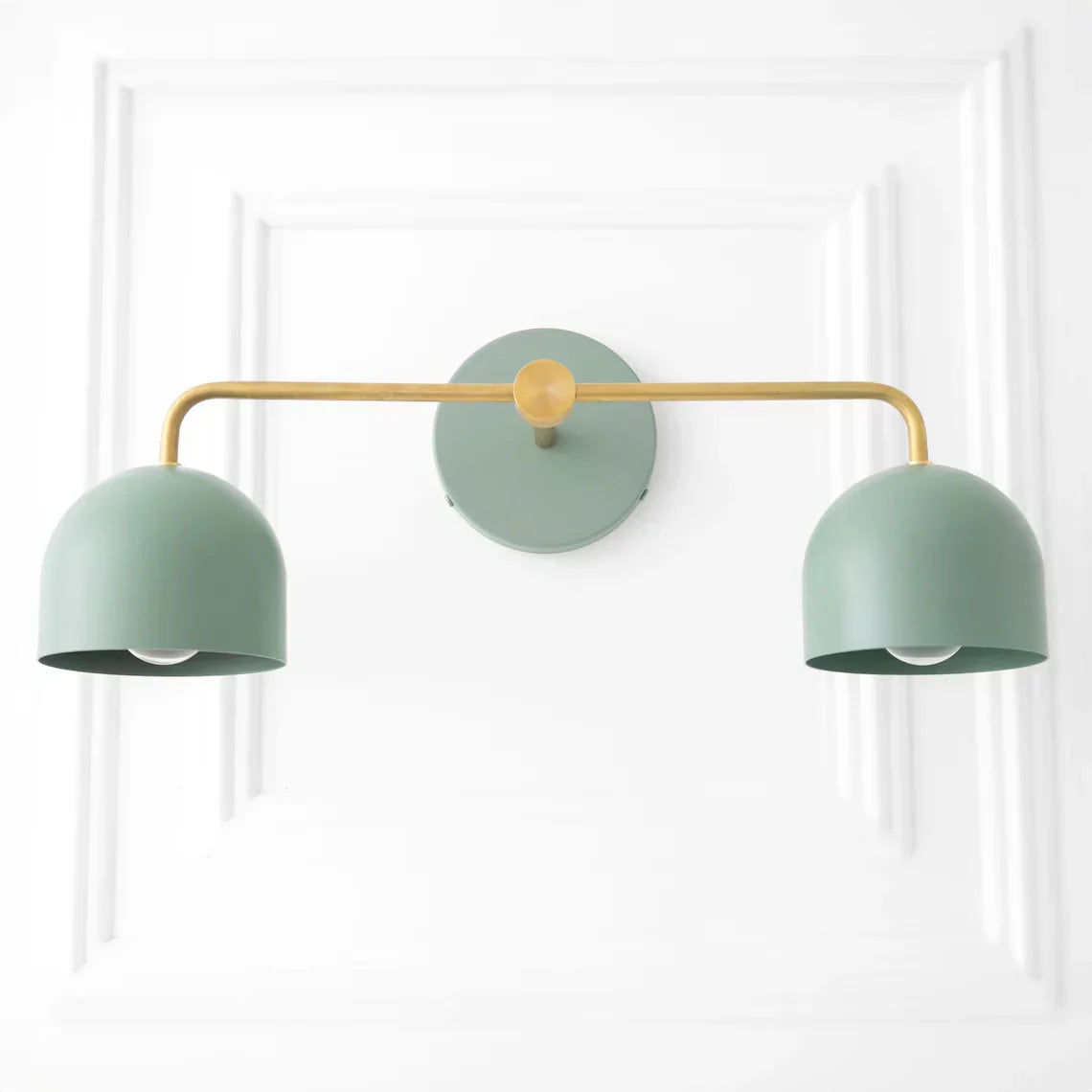 Væglampe med kuppelskærme, moderne skandinavisk design i sort metal og messing, 2-3 lyspunkter, stemningsbelysning til badeværelse, entré og soveværelse - Lamylie
