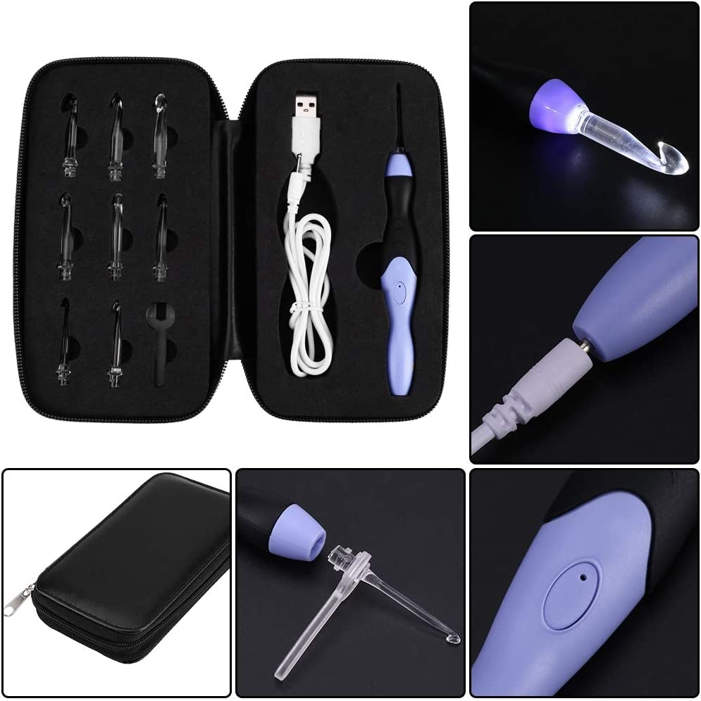 Croșetă LED cu mâner ergonomic – design Glow Stitch - Lamylie