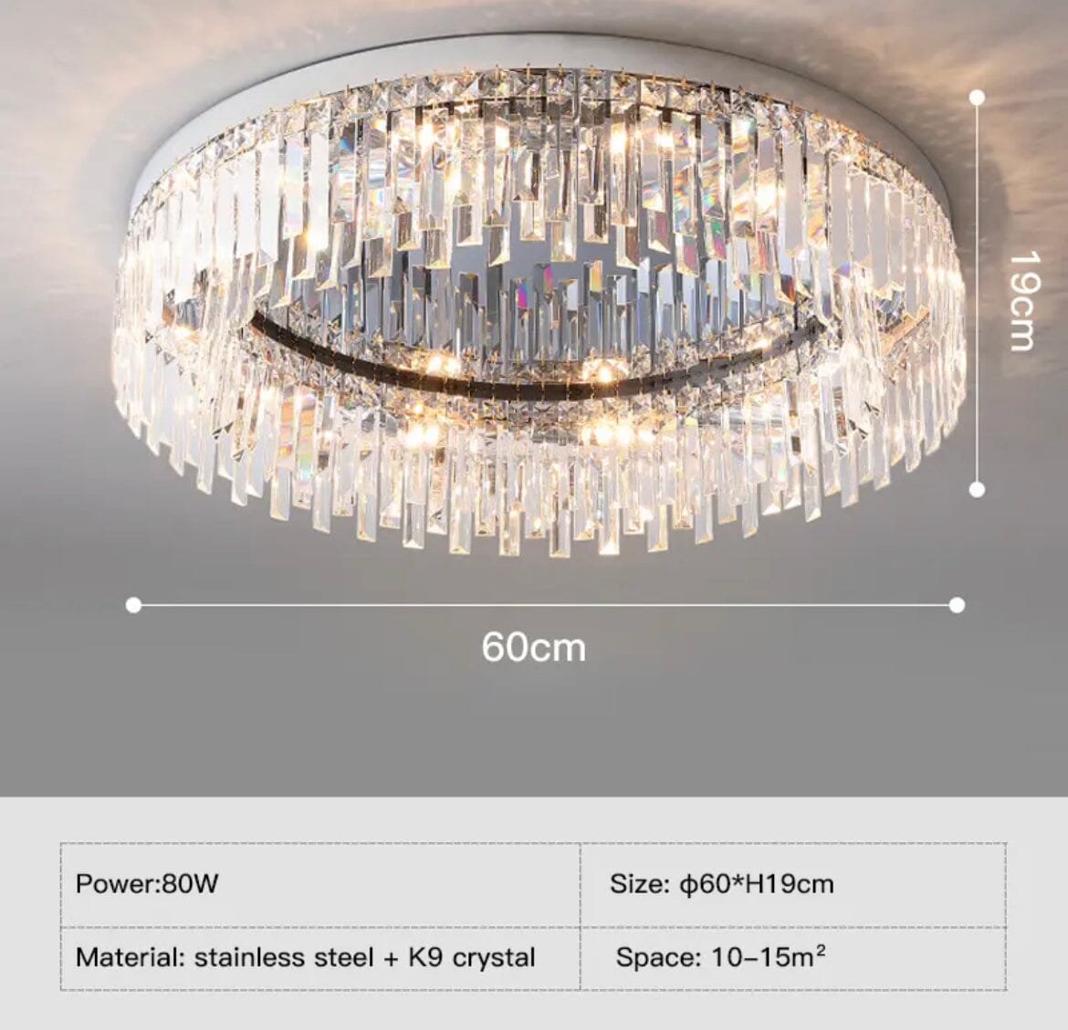 Seria żyrandoli Lumen Arc — wykończenie srebrne i złote