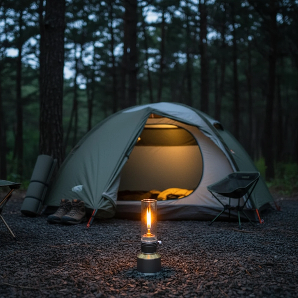 Vintage Butane Camping Lamp with Adjustable Flame | Compact Outdoor Light for Hikers and Adventurers - Lamylie