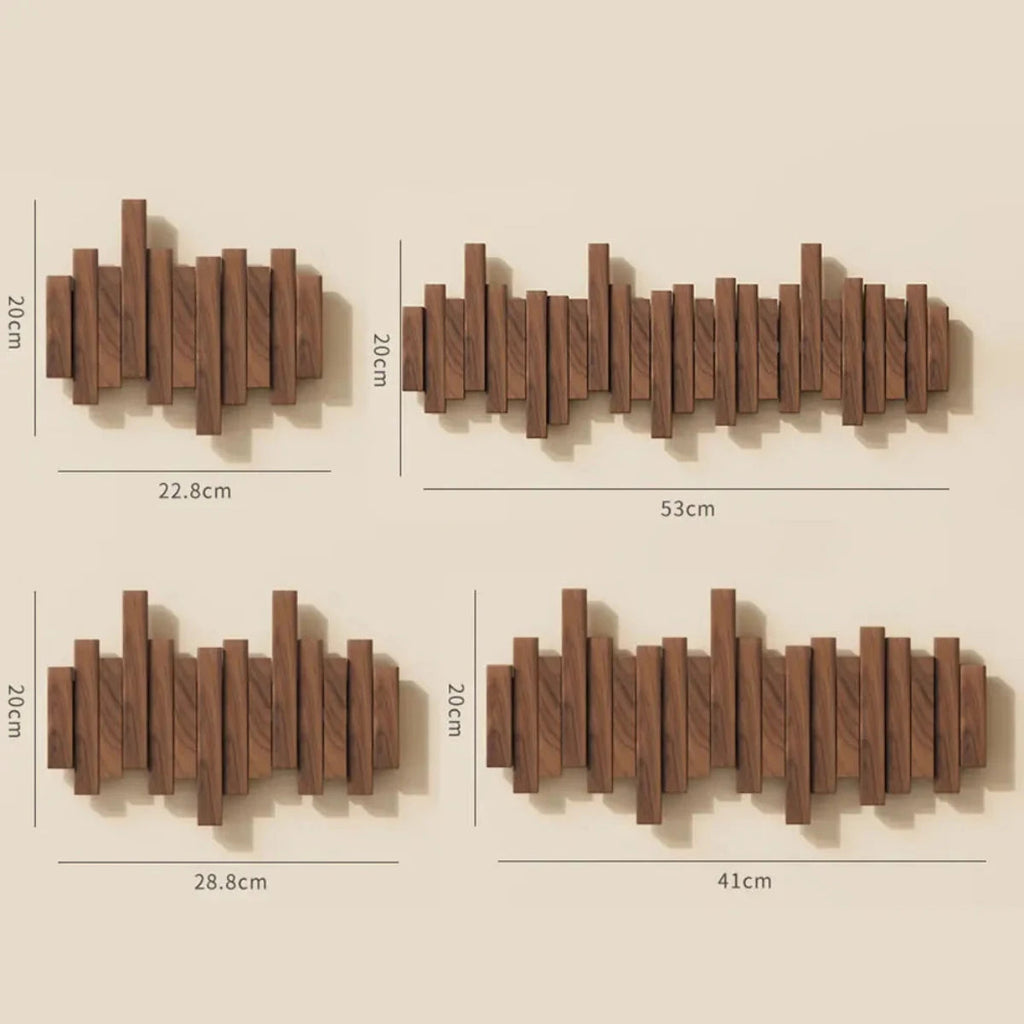 Wall Coat Rack Piano | Solid Walnut or Beech | Foldable Hooks for Hall and Bedroom - Lamylie