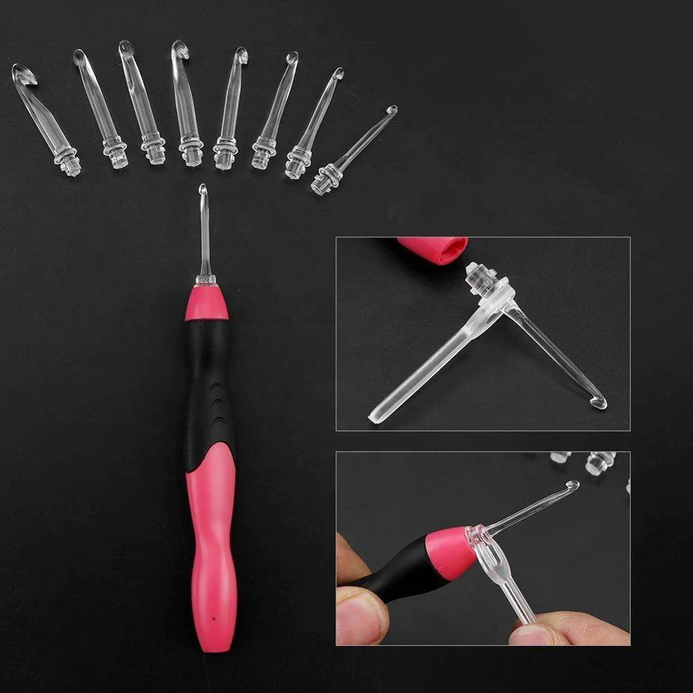 Croșetă LED cu mâner ergonomic – design Glow Stitch - Lamylie