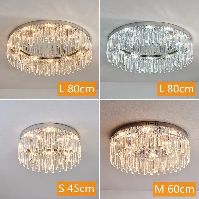 Seria żyrandoli Lumen Arc — wykończenie srebrne i złote