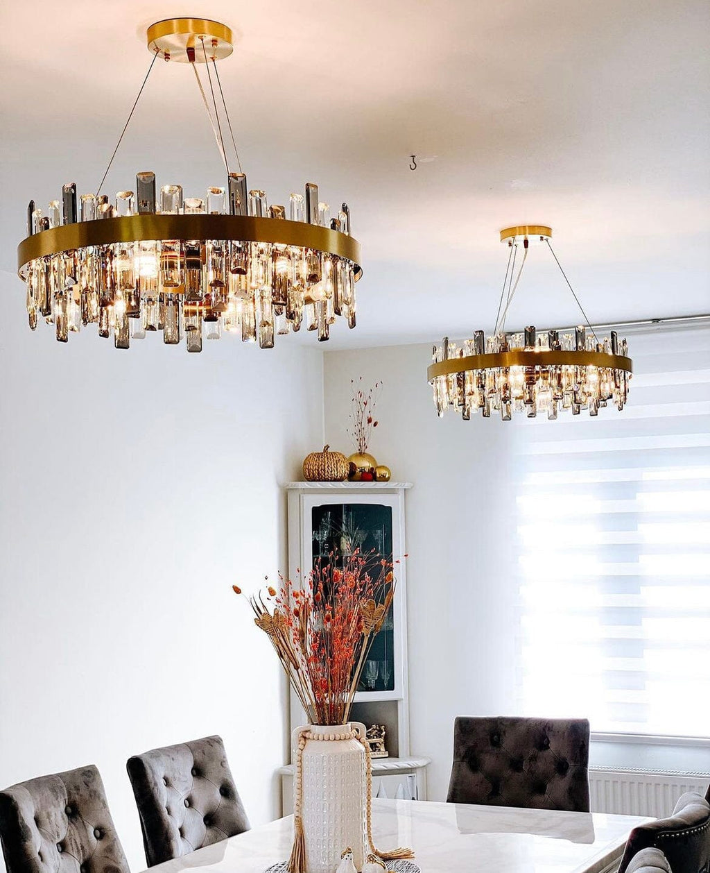 Liora Gold Plated Stainless Steel Crystal Pendant Chandelier