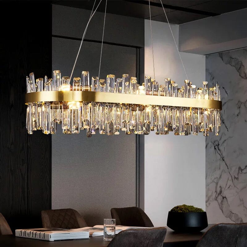 Liora Gold Plated Stainless Steel Crystal Pendant Chandelier