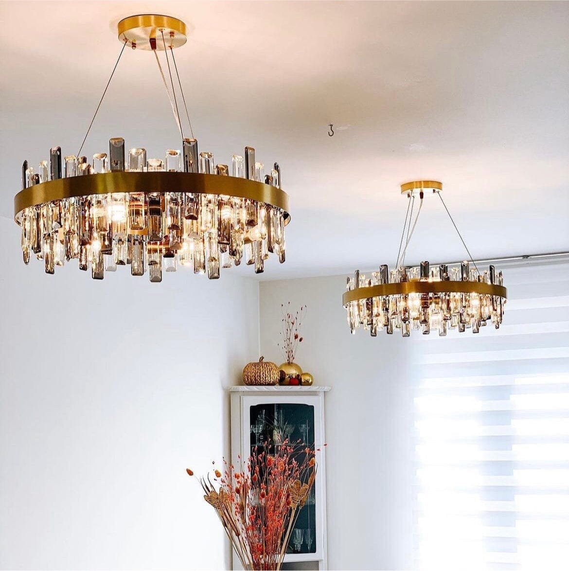Liora Gold Plated Stainless Steel Crystal Pendant Chandelier