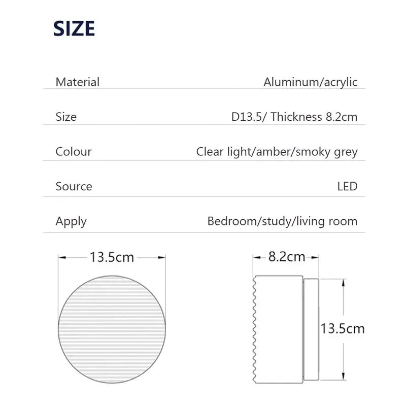 Minimalist LED Wall Lamp Round Aluminum Acrylic Diffuse Light Warm White Modern Design Compact Bedroom Hallway Accent Lighting - Lamylie