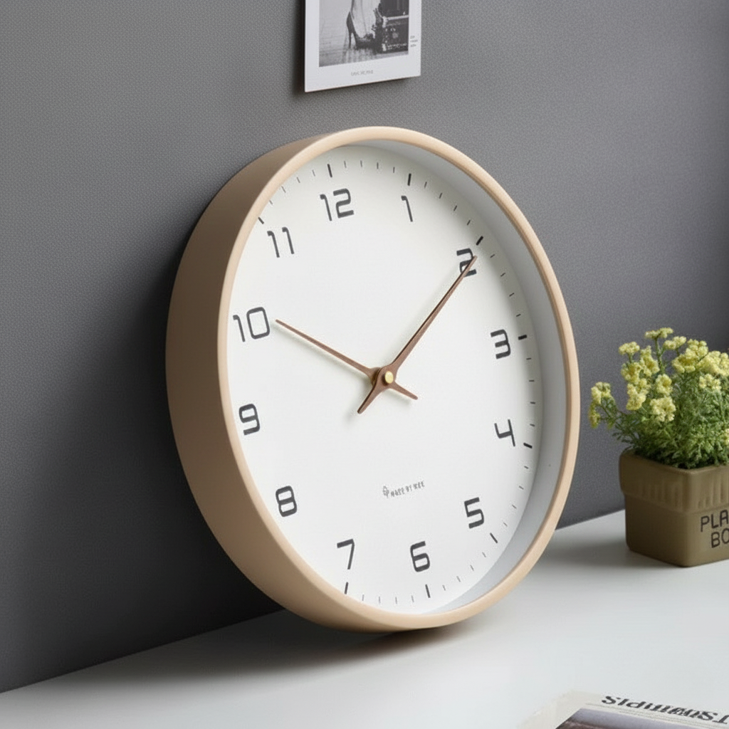 Horloge murale scandinave en bois | Mouvement silencieux · Horloge minimaliste · Touches naturelles pour le salon, la chambre ou le bureau · Lecture de l’heure élégante · Design épuré – Lamylie