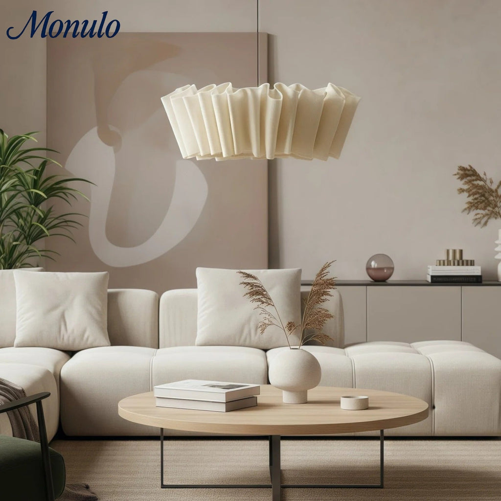 Pleated Fabric Pendant Lamp | Minimalist Scandinavian Lighting for Dining Room & Living Room - Lamylie