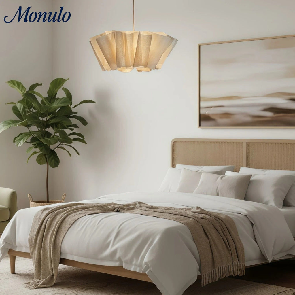 Pleated Fabric Pendant Lamp | Minimalist Scandinavian Lighting for Dining Room & Living Room - Lamylie