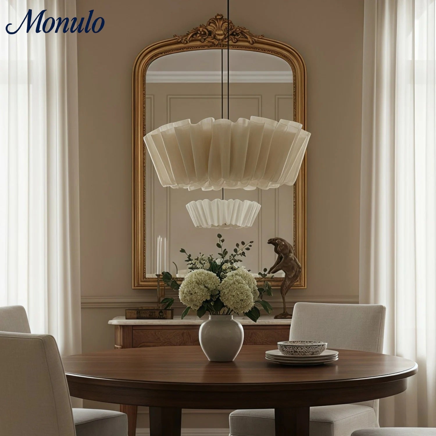 Pleated Fabric Pendant Lamp | Minimalist Scandinavian Lighting for Dining Room & Living Room - Lamylie