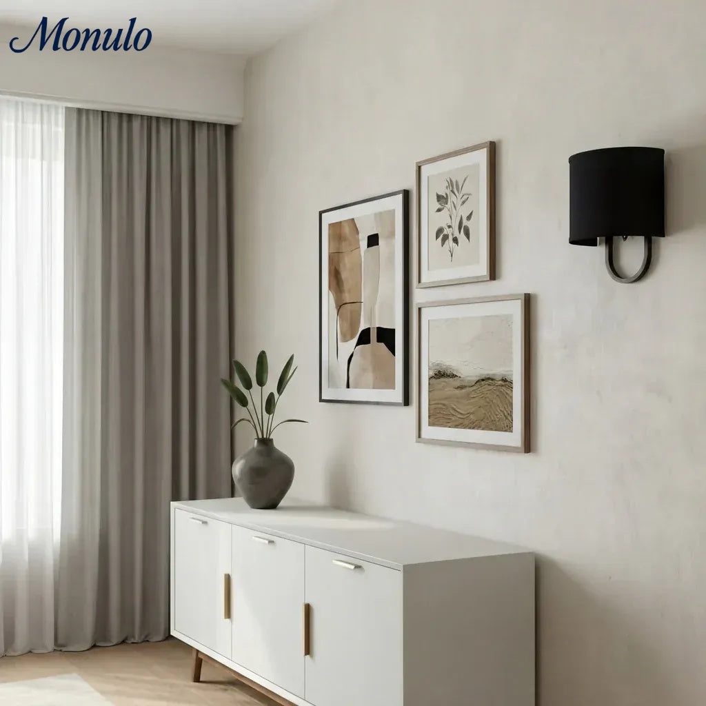 Wall Lamp Fabric Shade | Modern Bedroom Wall Lighting for Cozy Ambiance - Lamylie
