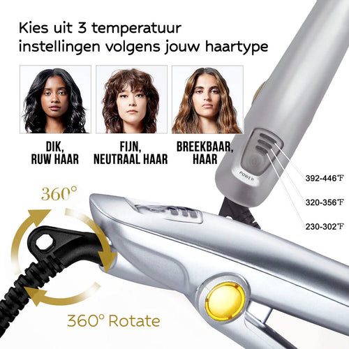 2-i-1-hårstyler med roterende sylinder | Rettetang og krølltang til hjemmebruk – Lamylie