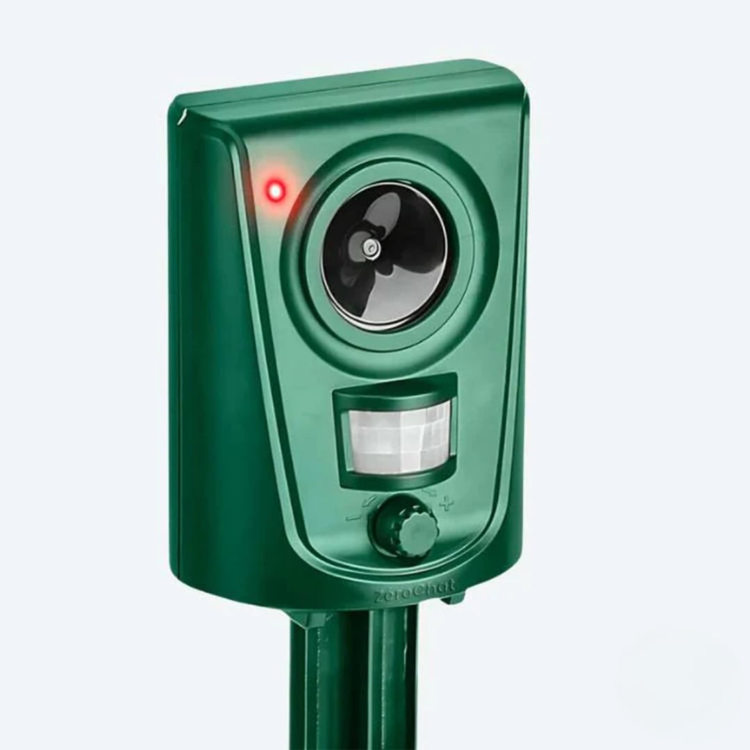 Repelente ultrassónico para gatos com sensor PIR e alcance de 110° | Impermeável para utilização no interior e no exterior - Lamylie