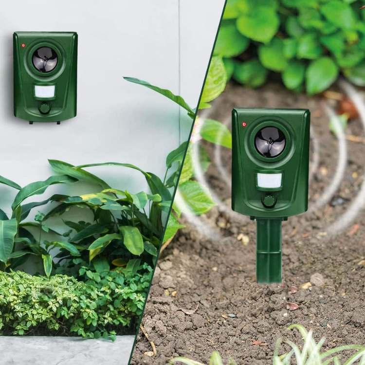 Repelente ultrassónico para gatos com sensor PIR e alcance de 110° | Impermeável para utilização no interior e no exterior - Lamylie