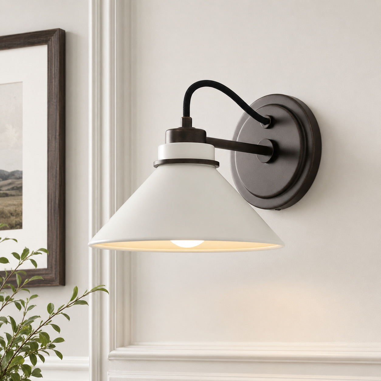 Globe Wall Lamp with Curved Arm | Modern Industrial Lighting for Bathroom, Bedroom, and Hall - Lamylie