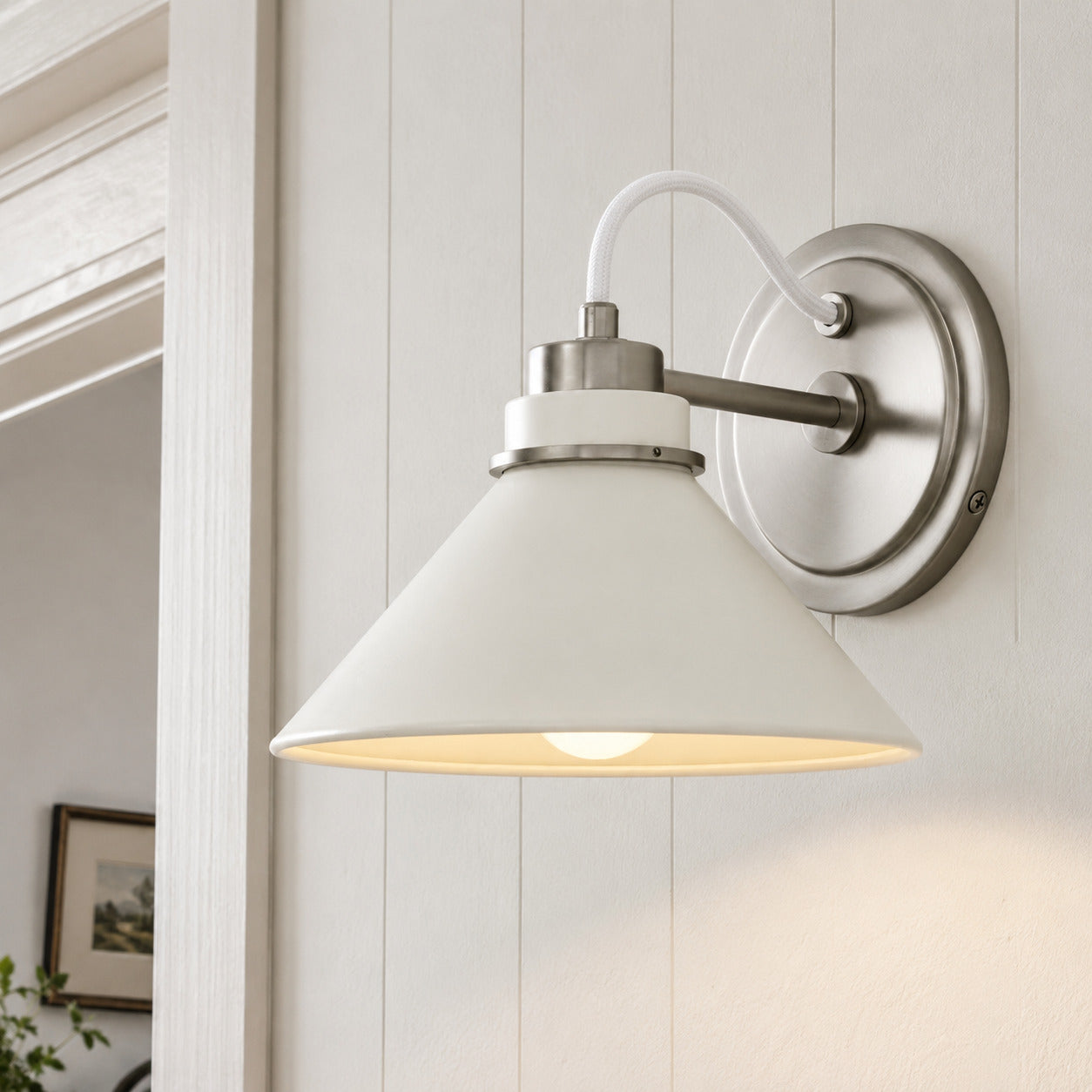 Globe Wall Lamp with Curved Arm | Modern Industrial Lighting for Bathroom, Bedroom, and Hall - Lamylie