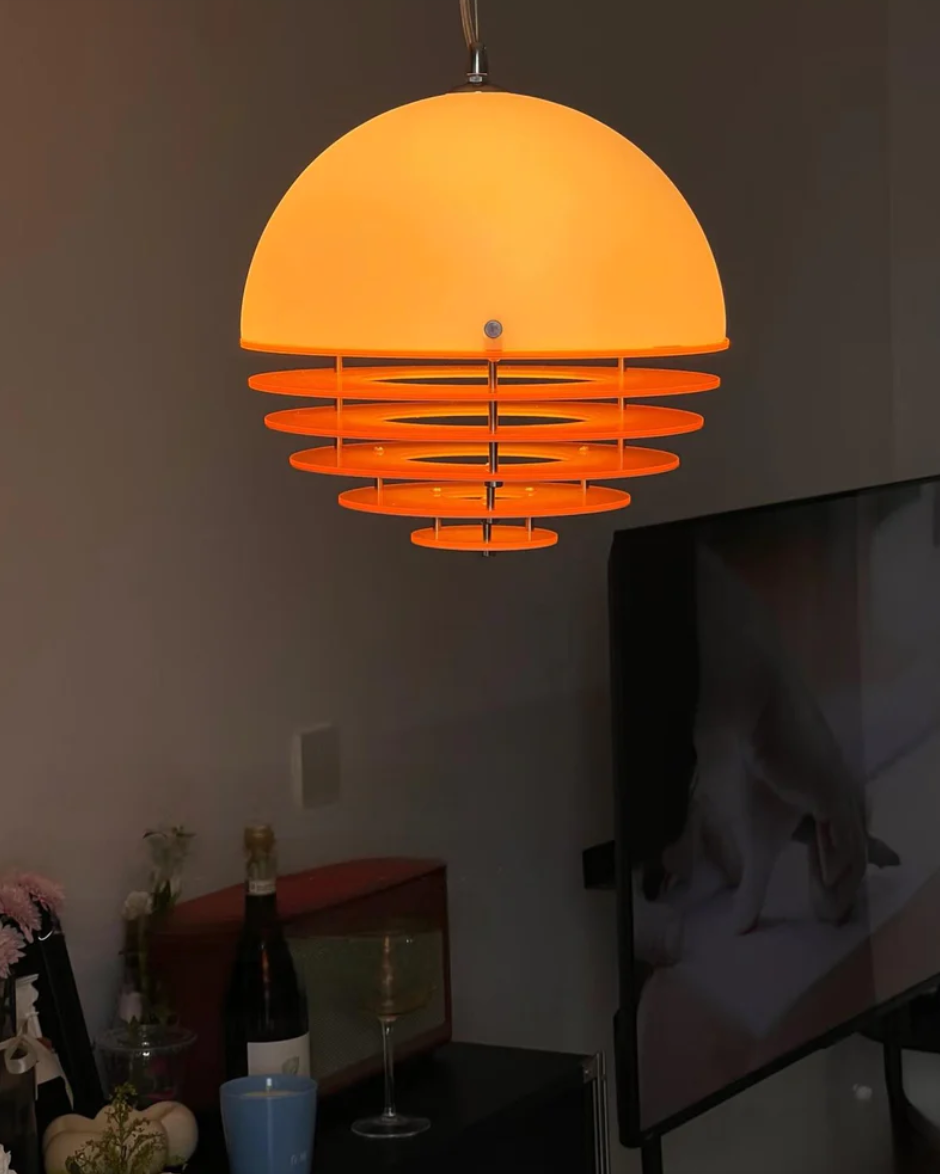 Stylish Pendant Lamp Bauhaus Design Orange-White Ambient Lighting for Modern Interiors - Lamylie