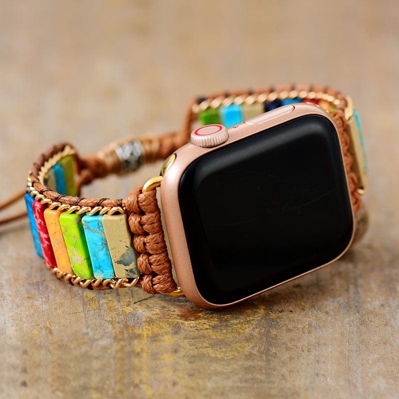 Χειροποίητο boho περιτυλιχτό βραχιόλι για Apple Watch με πνευματική ενέργεια - Lamylie