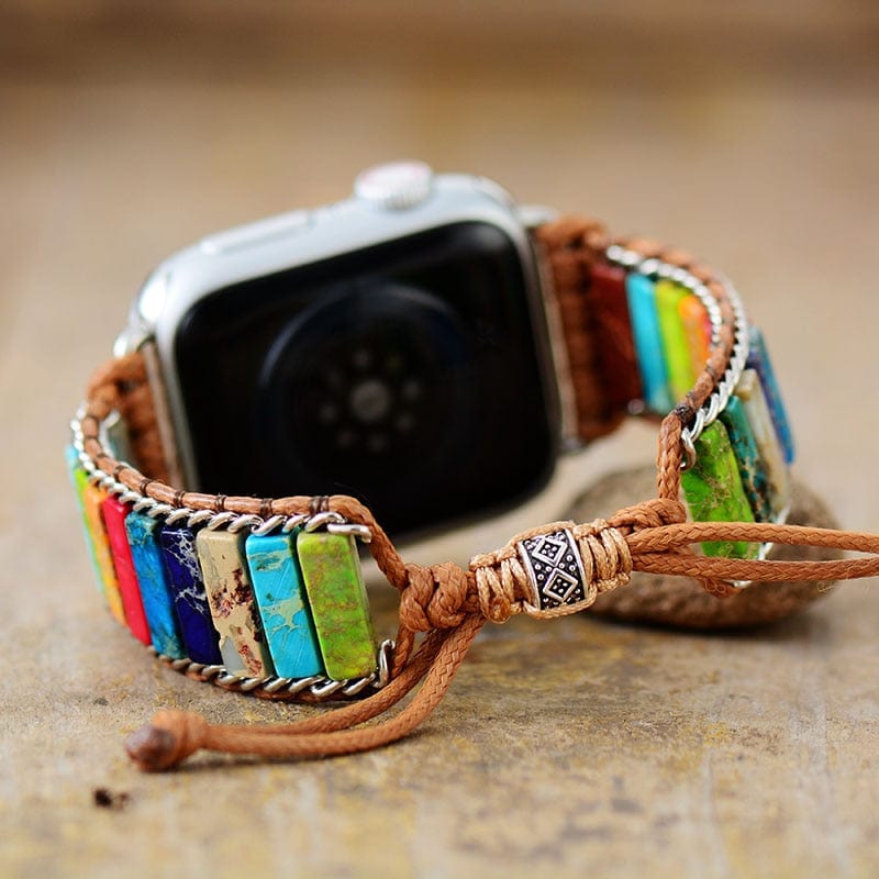 Χειροποίητο boho περιτυλιχτό βραχιόλι για Apple Watch με πνευματική ενέργεια - Lamylie