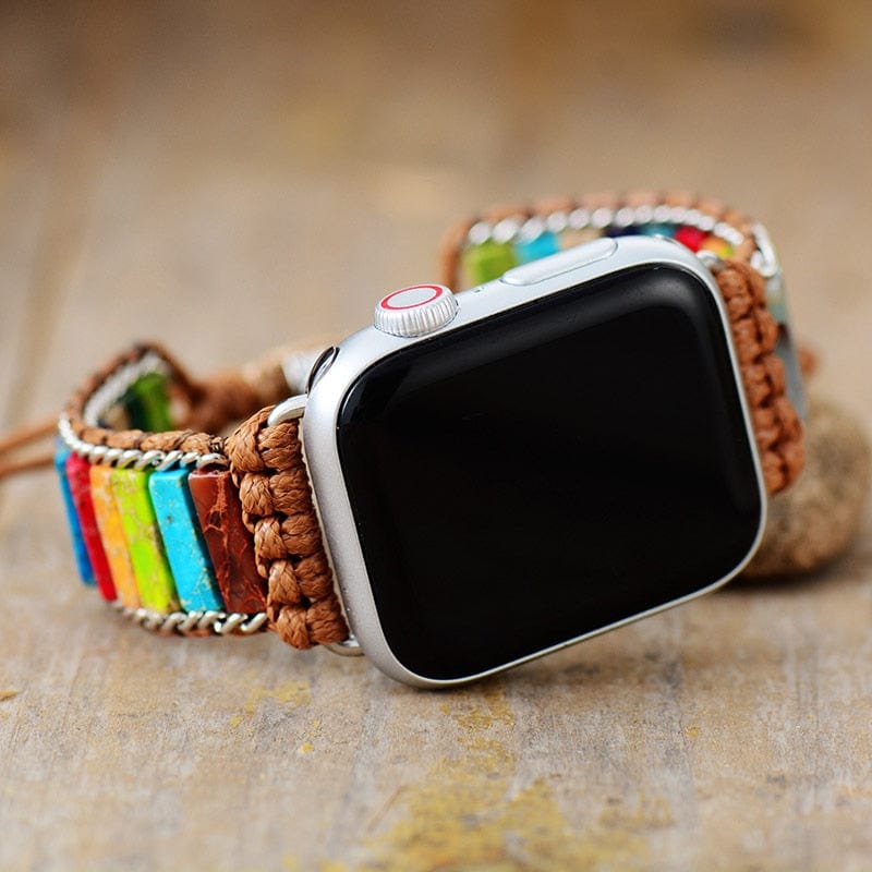 Χειροποίητο boho περιτυλιχτό βραχιόλι για Apple Watch με πνευματική ενέργεια - Lamylie