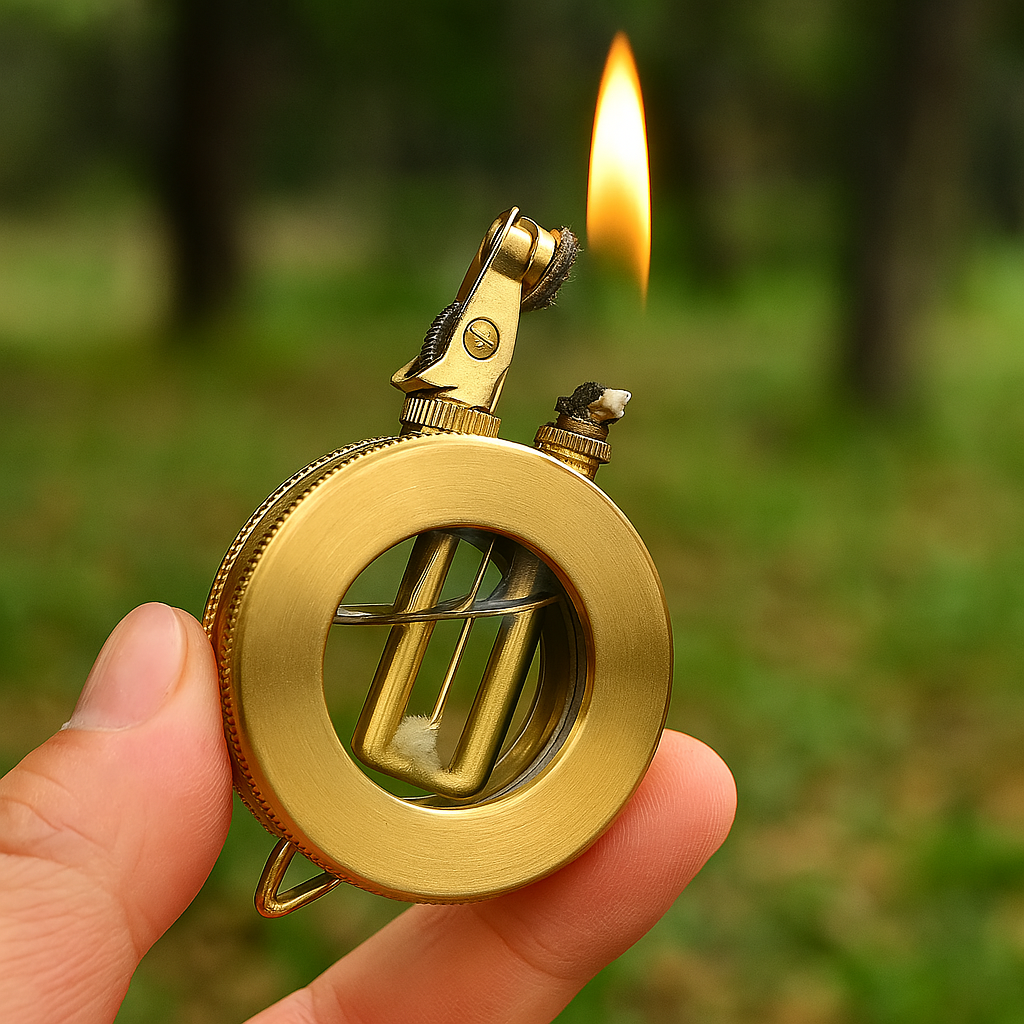 Vintage Retro Gas Lighter | Classic Refillable Pocket Lighter for Collectors - Lamylie