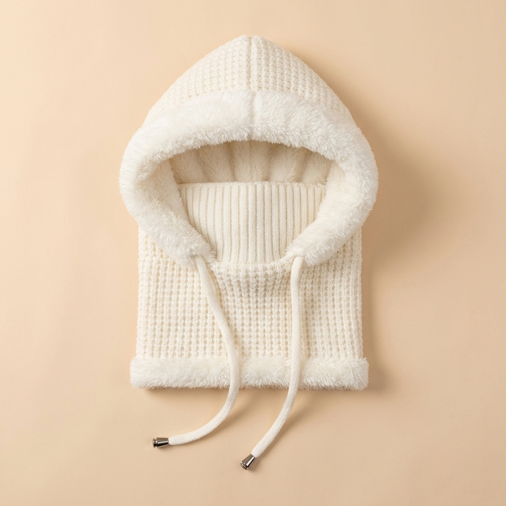 ChillGuard – Sciarpa con cappuccio foderata in morbido peluche e vestibilità regolabile con coulisse - Lamylie