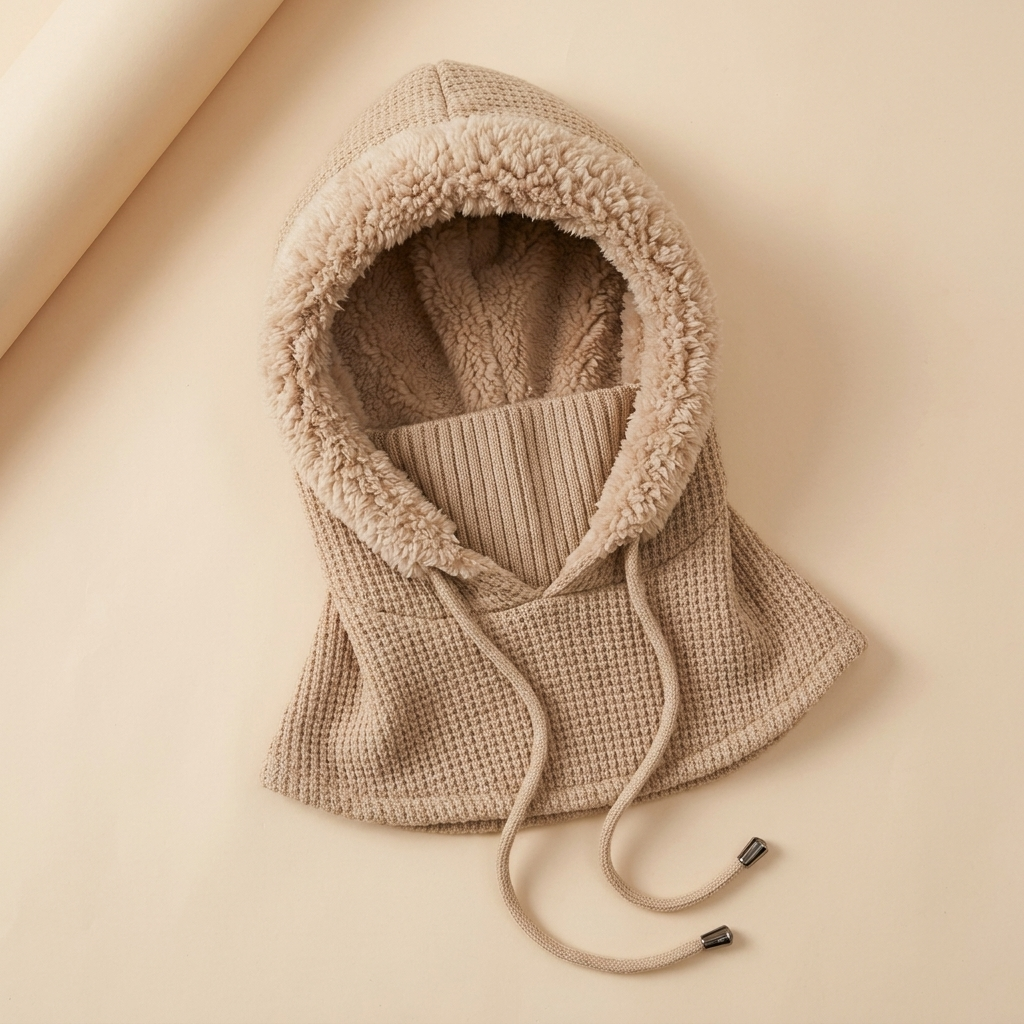 ChillGuard – Sciarpa con cappuccio foderata in morbido peluche e vestibilità regolabile con coulisse - Lamylie